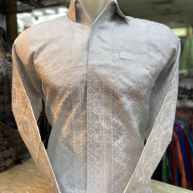KEMEJA SONGKET PALEMBANG ( full puring )-KEMEJA PRIA SONGKET PALEMBANG-KEMEJA SONGKET-KEMEJA KONDANG