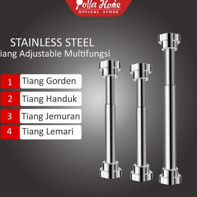 Ollahom Tiang Gantungan Serbaguna Teleskopik Tiang Gantungan Baju Hang