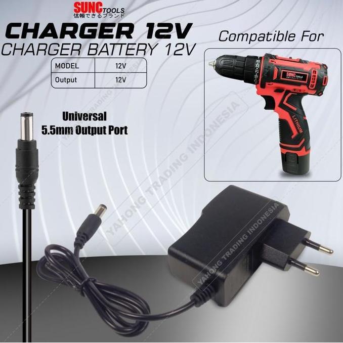 Adaptor Charger Cas Mesin Bor/Mesin Memotong Rumput Cordless Drill 12V