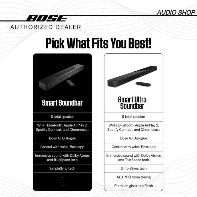 Bose Smart Soundbar with Dolby Atmos for Premium Home Theater Smart Soundbar