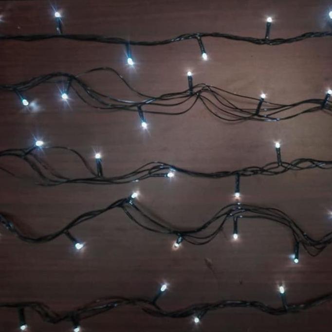 Lampu Natal LED 100 Lampu Clear Putih Kualitas -Lampu Pohon Natal