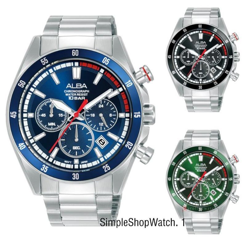 Original 100% Jam Tangan Pria ALBA AT3J29X1/AT3J25X1/AT3J27X1/AT3J2 Chronograph Garansi Resmi