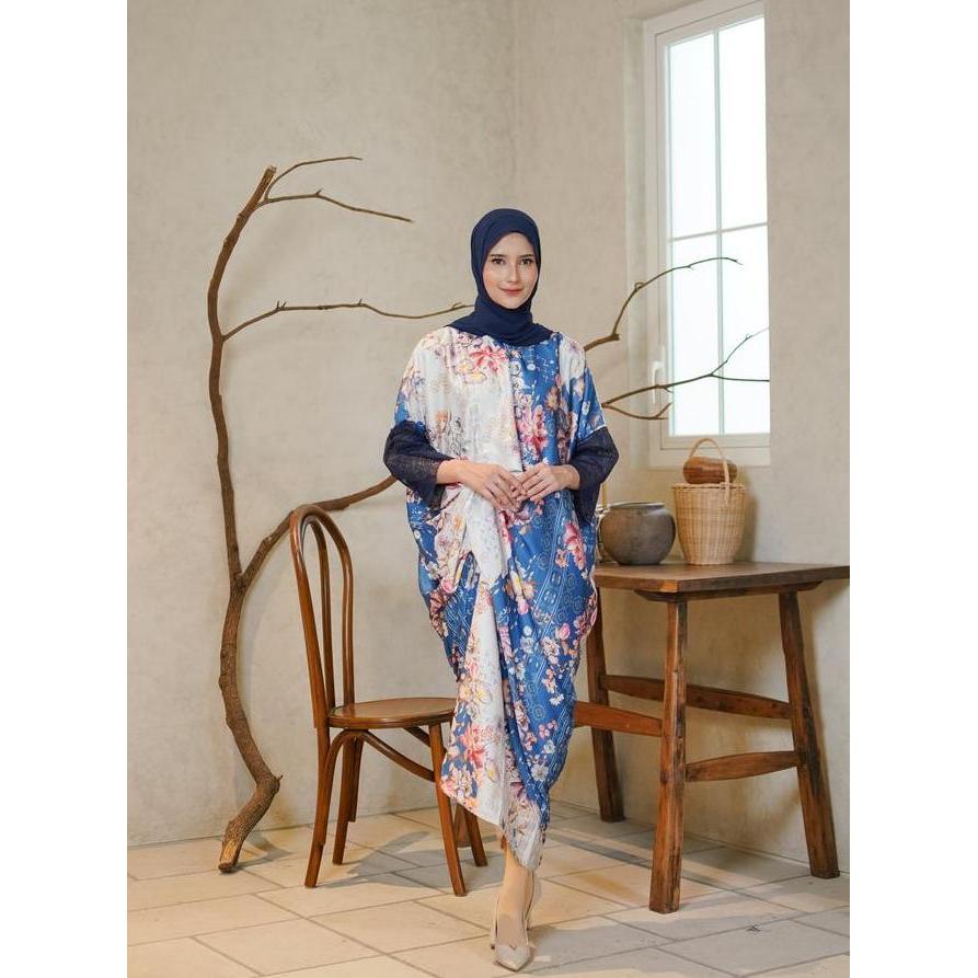 Adibah Kaftan Muslim / Kaftan Lebaran / Kaftan Motif Panjang Wanita Atasan Rayon Oversize Gamis Dres