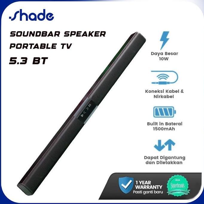 Shade Speaker TV Soundbar Wireless Bluetooh 5.3 Home Theater Dual Connection Ultra compact Design Ga