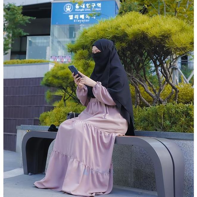 Abaya Gamis Syari Alsyahra Exclusive Salasa Jamila Wf Premium Cantik Wanita Muslim Lembut Mewah Dres
