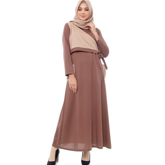 Mybamus Yava Pocket Gamis Wanita Muslim Panjang Simple Basic Rekomendasi Dress High