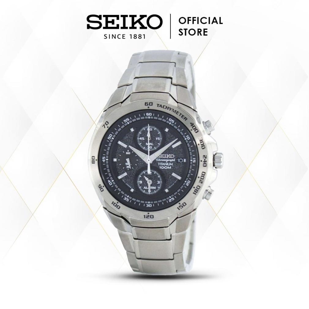 Jam Tangan Pria Seiko Chronograph Titanium SNAB91 Original