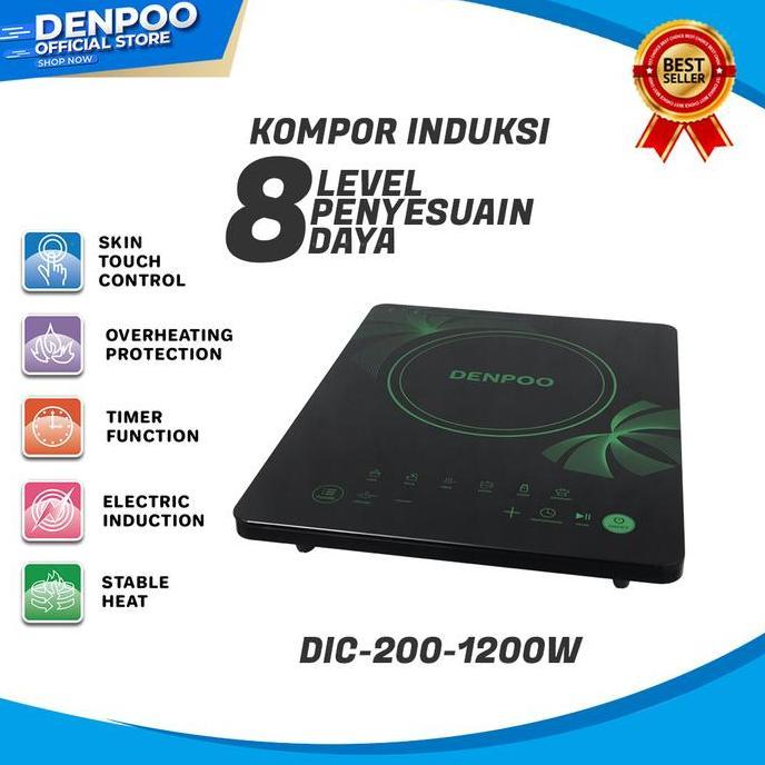 KOMPOR LISTRIK INDUKSI DENPOO TOUCHSCREEN LOW WATT DIC 200 - 1200