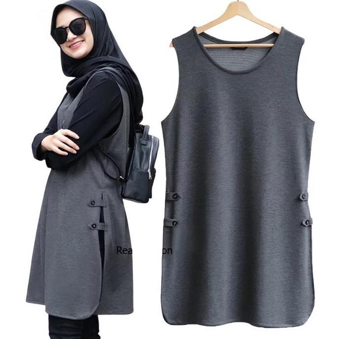 Outer tanpa lengan/ LD 105 - 120 cm/ Outer wanita jumbo - Nayla Rompi Atasan Vest