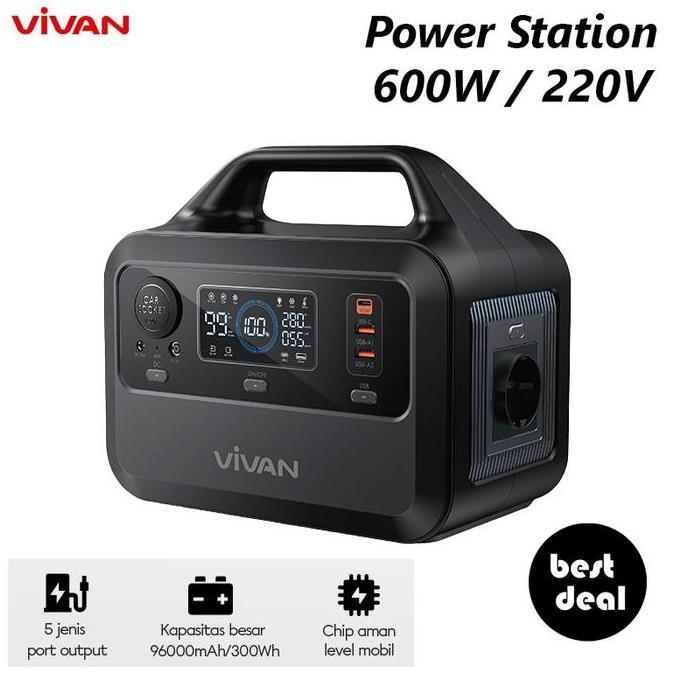 VIVAN VPS-P300 POWER STATION 600W / 220V 96000MAH 300WH POWERBANK PORTABLE CHARGER STATION POWER SUP