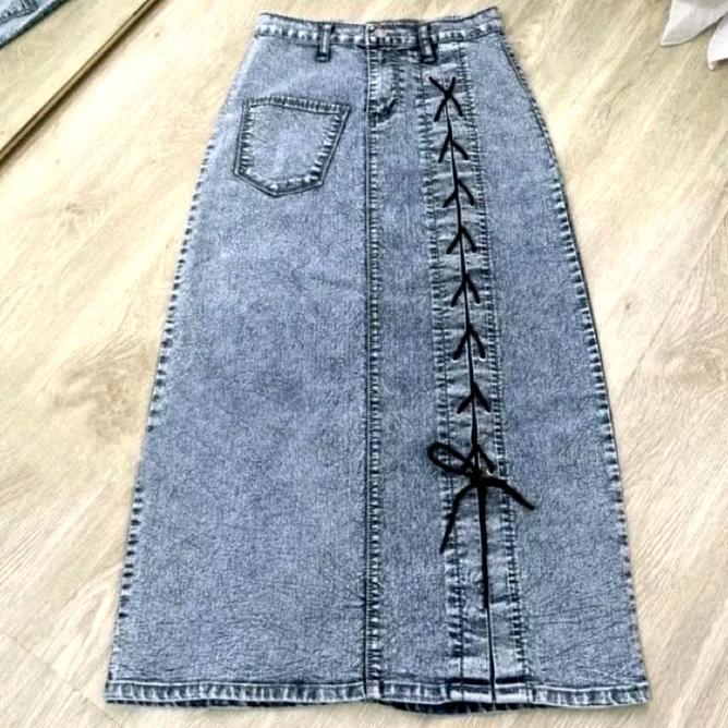 Rok Nikita Skirt - Rok Jeans Wanita Premium - Rok Panjang Jeans Wanita