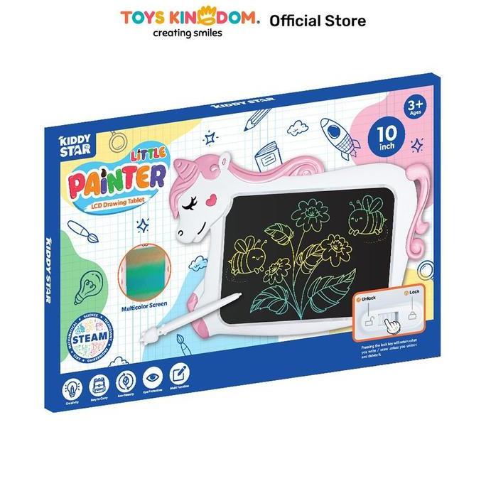 KIDDY STAR 10 INCI LCD DRAWING BOARD UNICORN - PUTIH/PINK