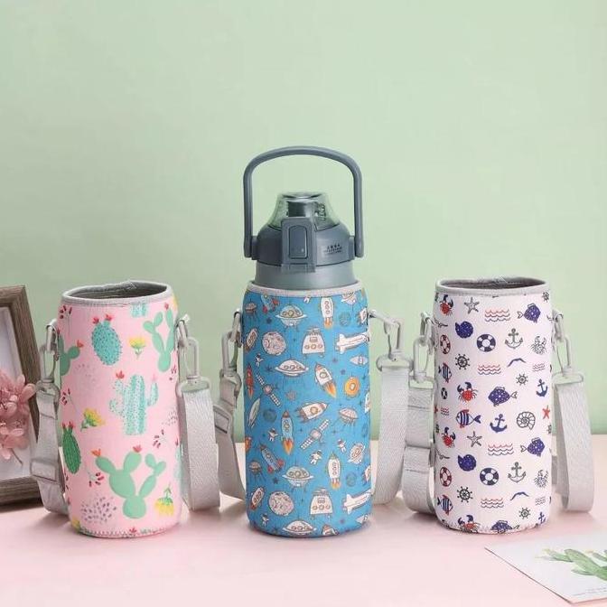 Tas Termos Tumbler Sarung Botol Minum Elastis dengan Tali panjang /  Tas sarung botol minum Termos T