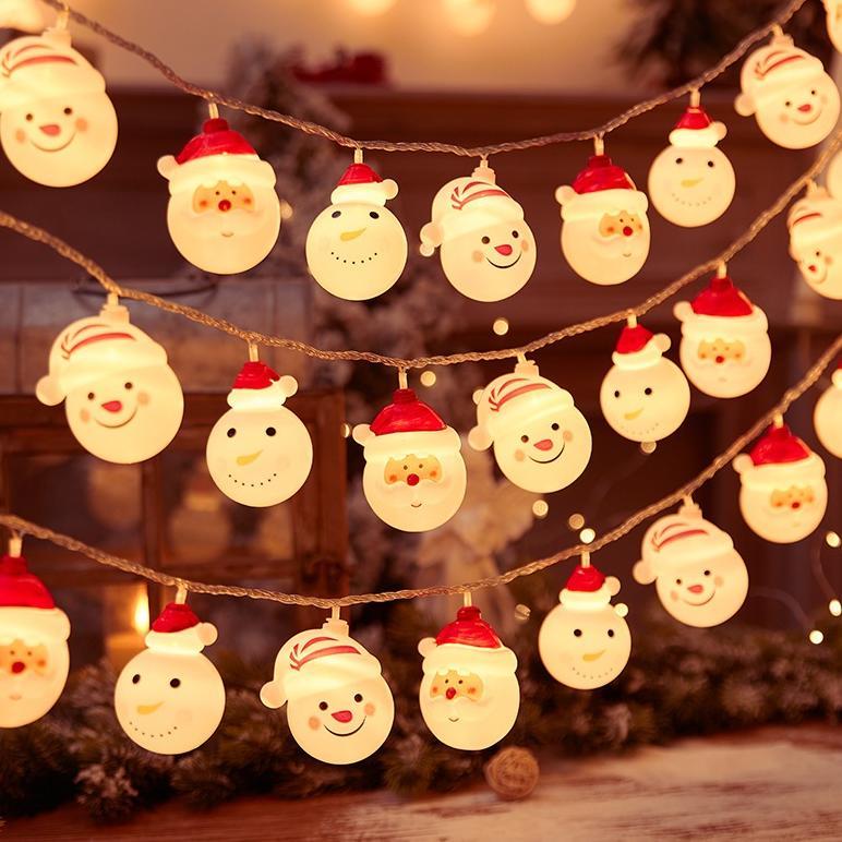 Promo Natal Lampu santaclaus mix lampu pohon natal baterai lampu natal  aksesoris pohon natal dekora