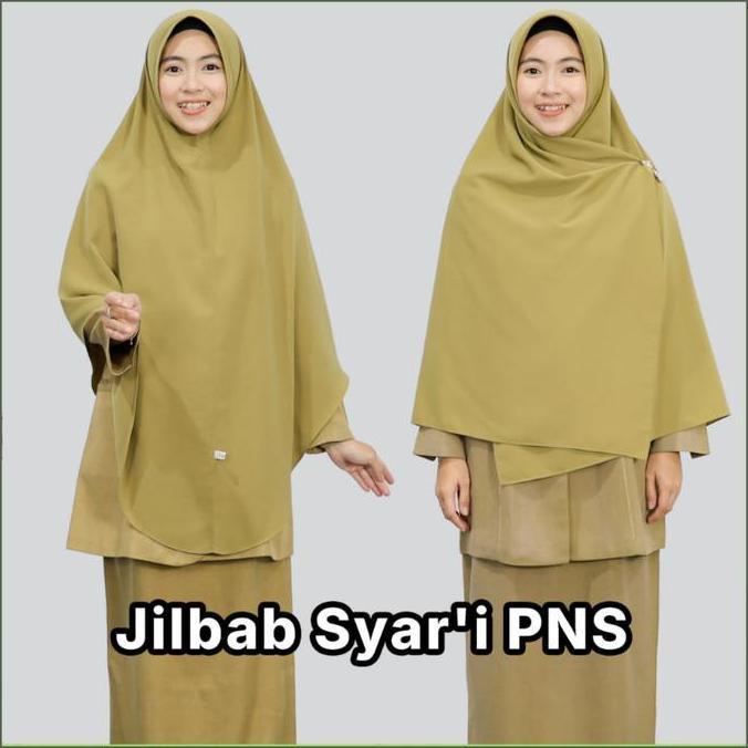 Bergo Khimar Warna Khaki Pns / Asn - Jilbab Pns Syar'I - Busana Muslimah By Hijab Hayuri