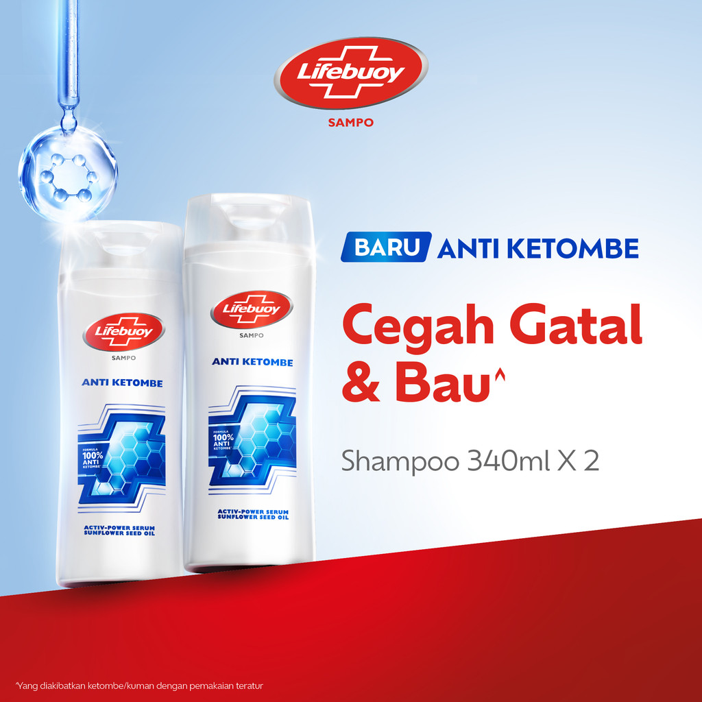 Lifebuoy Shampoo Anti Ketombe, Anti Dandruff Lawan Kuman Penyebab Ketombe - Cegah Gatal & Bau 340ml 