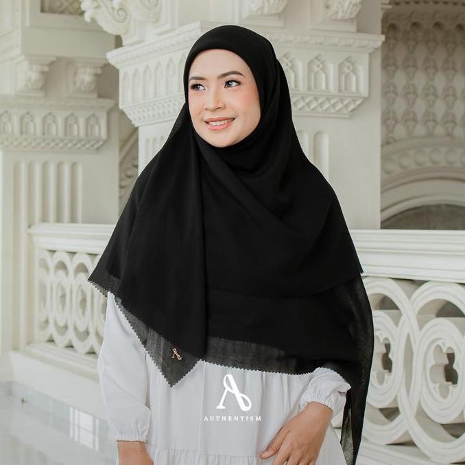 Authentism Raline Basic Voal Series Ukuran Syari 140 Kerudung Segi Empat Polos Premium Hijab Square 