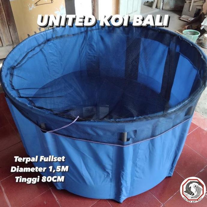 KOLAM TERPAL VET BULAT ORCHID FULLSET TERPAL IKAN KOI DIAMETER 1,5 M SHA