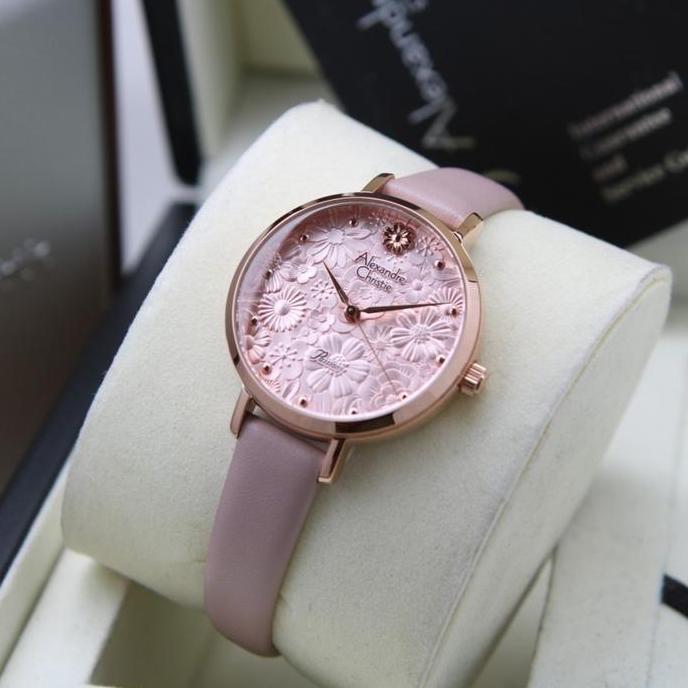 Ready [ ORIGINAL] Jam Tangan Wanita Alexandre Christie 2957 AC 2957 LH Kulit