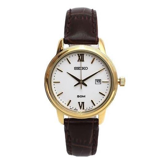 Ready Jam Tangan Wanita Original Seiko SUR742P1 Brown gold White ORIGINAL
