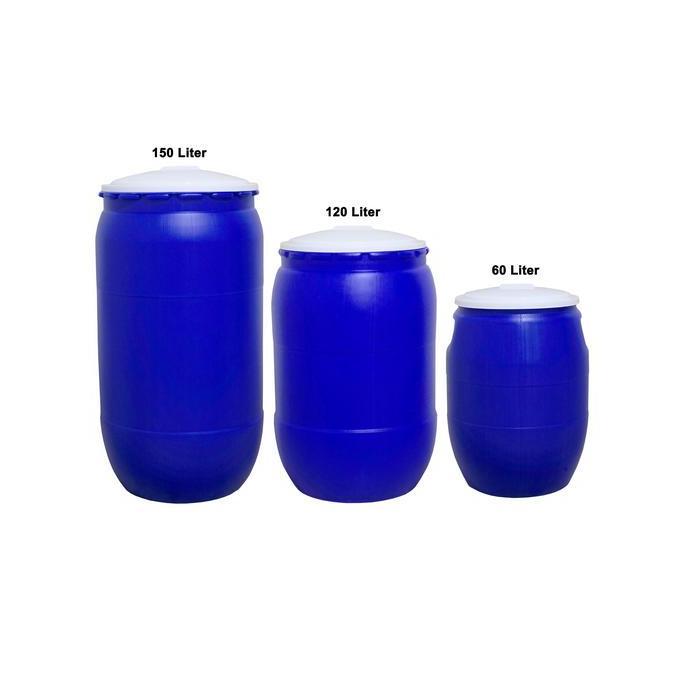 OK TONG AIR + TUTUP 180 LITER / GENTONG BESAR / DRUM TEMPAT SAMPAH PLASTIK GREEN LEAF 0518 PUTIH BIR