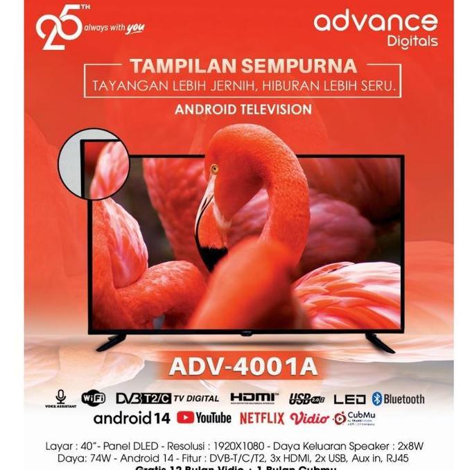 ADVANCE LED TV SMART ANDROID 40 INCH ADV-4001A