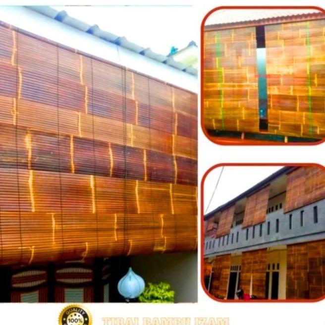 Tirai Bambu Kerei Krey Bambu Hitam L 15 X P 2M Tirai Kerai Bambu Wulung Krey Kerei Kerey Bambu Dekor