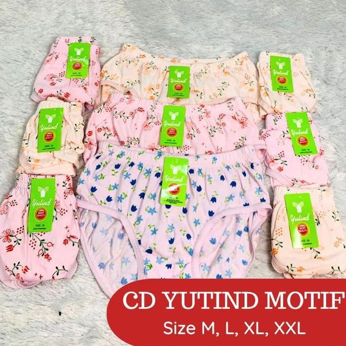 Promo RC Isi 3Pcs Cd Yutind Celana Dalam Wanita Sablon motif  by Golden Nick Bunga Cantik COD