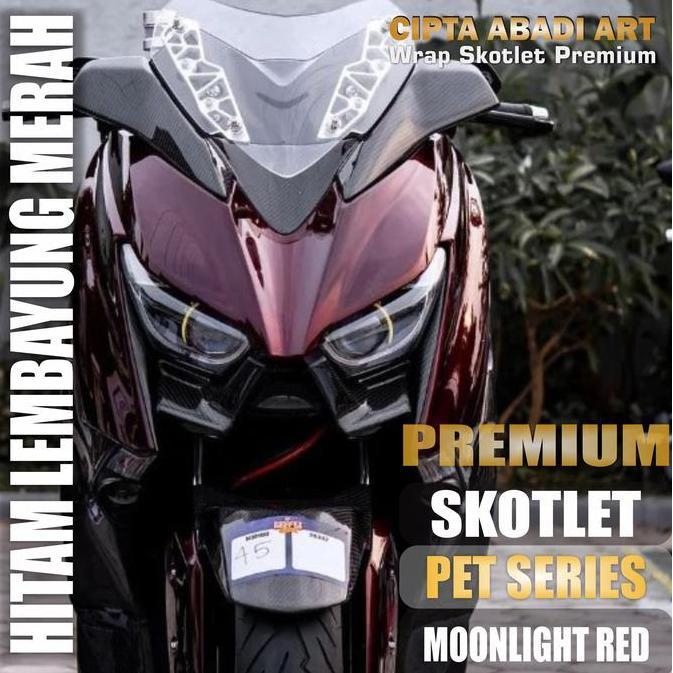 Promo SKOTLET STIKER MOTOR HITAM LEMBAYUNG MERAH RED CHAMELEON GALAKTIK MEDEIRA SKOTLET MERAH BUNGLO