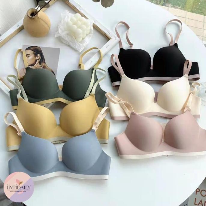 kaeme_syan - Bra Polos Tanpa Kawat Busa Tebal Lembut Push Up Nyaman Wanita