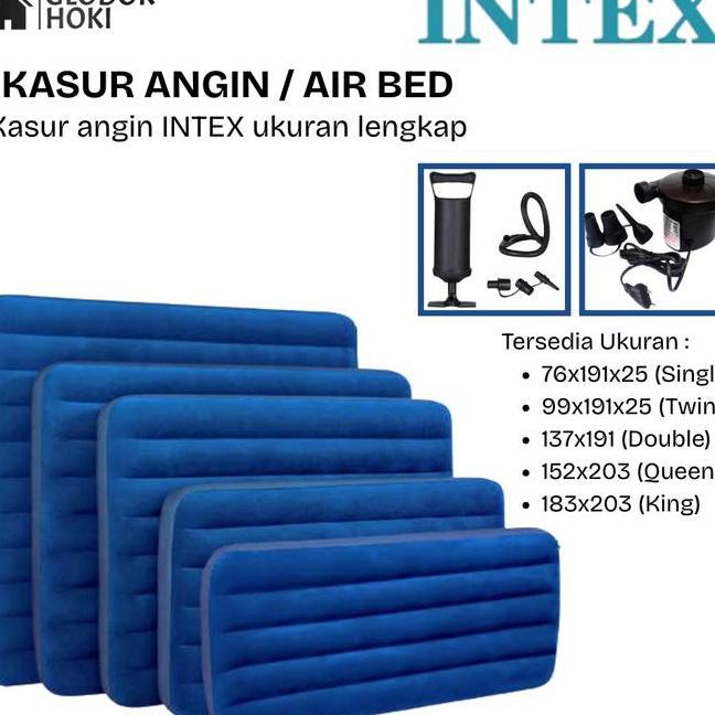 Kasur Angin Intex Single Twin Double Queen King Airbed Durabeam Fibertech Kasur Camping