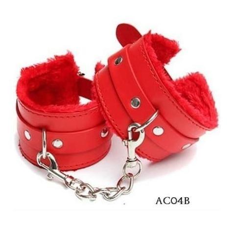 Promo HANDCUFF BORGOL BULU CINTA COSPLAY COSTUME SEXY LINGERIE MERAH AC04B COD