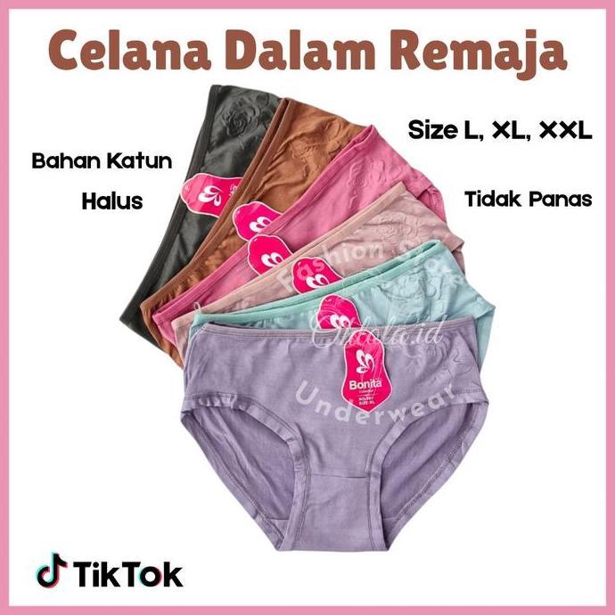 Promo 12 Pcs Daleman CD Cewek Celana Dalam Wanita Remaja Polos CD Katun COD