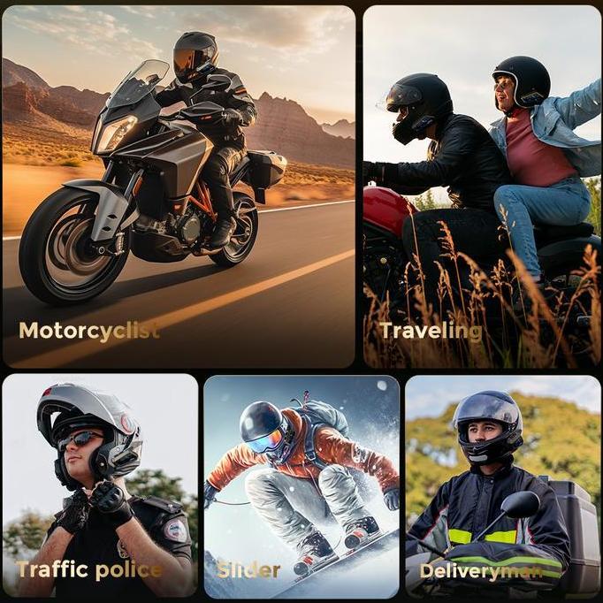 Murah Gearelec Gx12 Headset Interkom Helm Sepeda Motor Untuk Berbagi Musik Saat Dalam Interkom Hingg