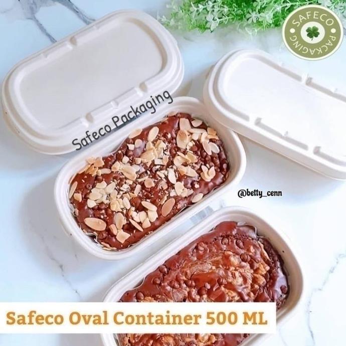 Bagasse Lunch Box Oval 500 ML Eco Food Box Kotak Makan Eco Friendly