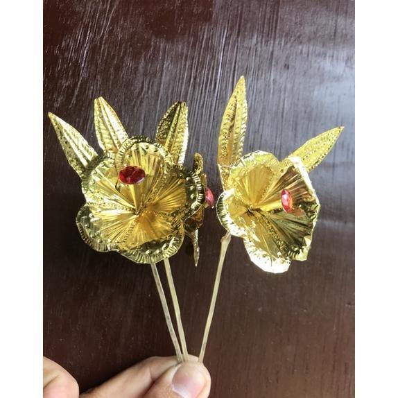 Joloartoshop - Cucuk Emas Bali Bunga Mawar Emas Bali Imitasi Promo Gila