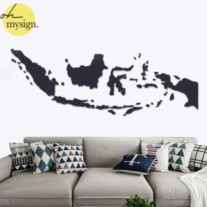 Peta Indonesia | Wall Sticker Akrilik Timbul | Dekorasi Hiasan Dinding