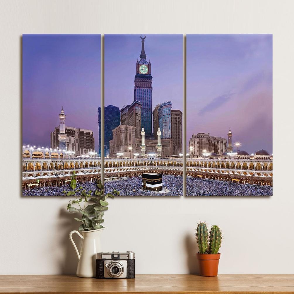 Poster Kabah Paket Dekorasi Islam Kaligrafi Poster Kayu Hiasan Pajangan Dinding Rumah Kantor