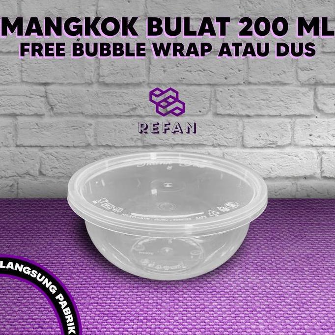 Mangkok Plastik 200 ml Thinwall / Tempat Kotak Makan Nasi Cup Puding
