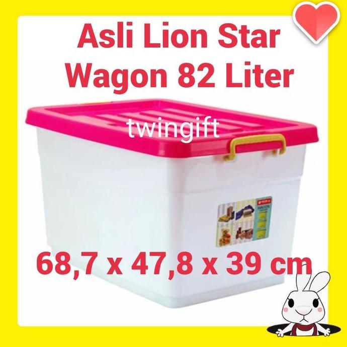 Container/Kontainer Box Plastik, Lion Star-Wagon, 82 Liter.