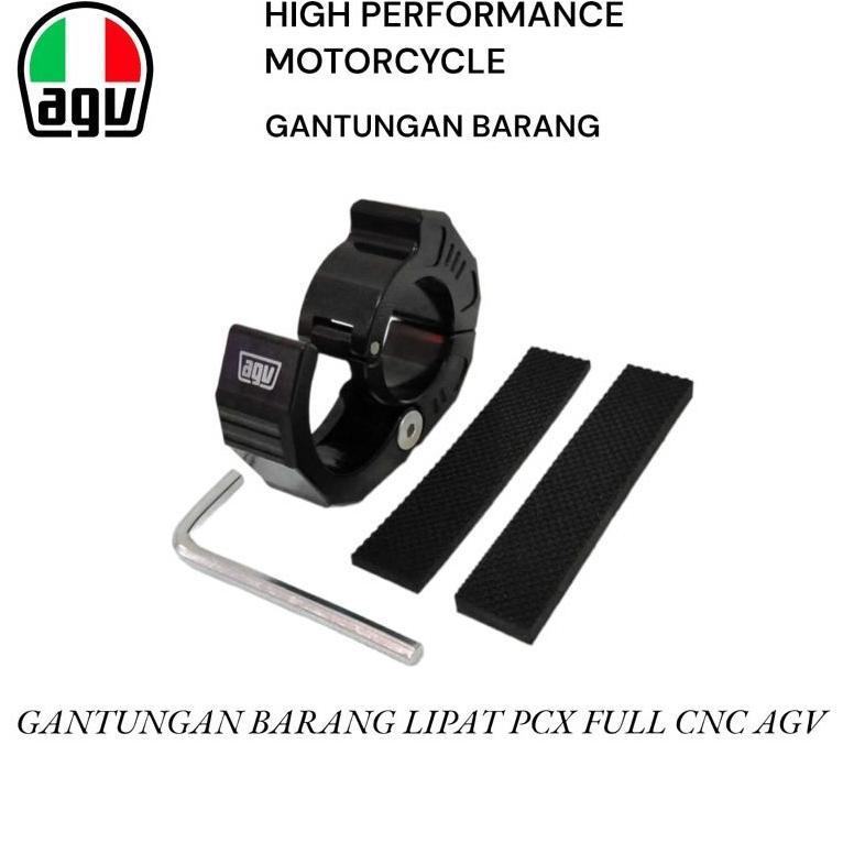 Noblecollection   - "Gantungan Barang Lipat Pcx Full Cnc - Jepit Stang Agv Universal" Fx-76