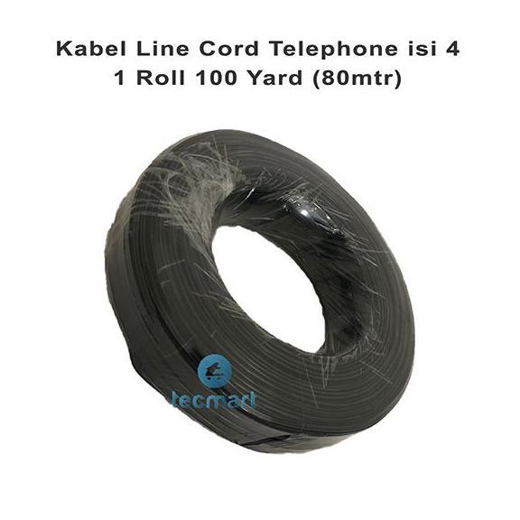 Murah Kabel Line Telepon 1 Roll Kabel Telepon Isi 4 Hitam 100 Yard