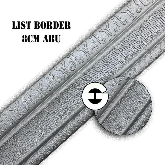 Promo (Cod) Eg Wallpaper List Abu Foam 3D Wallborder 8Cm & 5Cm Stiker Dinding 3D Nyata Lem Sendiri A
