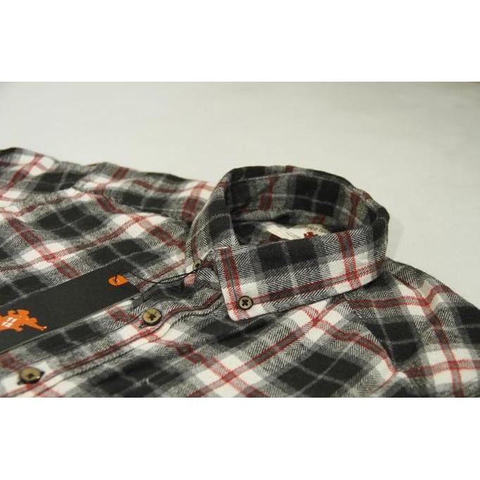 Kemeja Flanel Pria Lengan Panjang Slimfit | Ilefen Tuelef Red Stripe murah