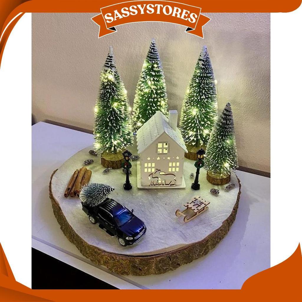 Pohon Natal Mini / Miniatur Pohon Natal Kecil / Snow Powder Christmas / Mini Christmas Tree Ukuran 8