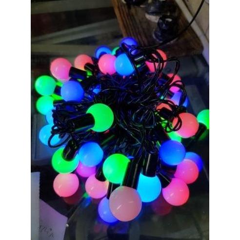 Ready  Lampu Natal Bola Gundu - Warna Warni Kedip (kecil)