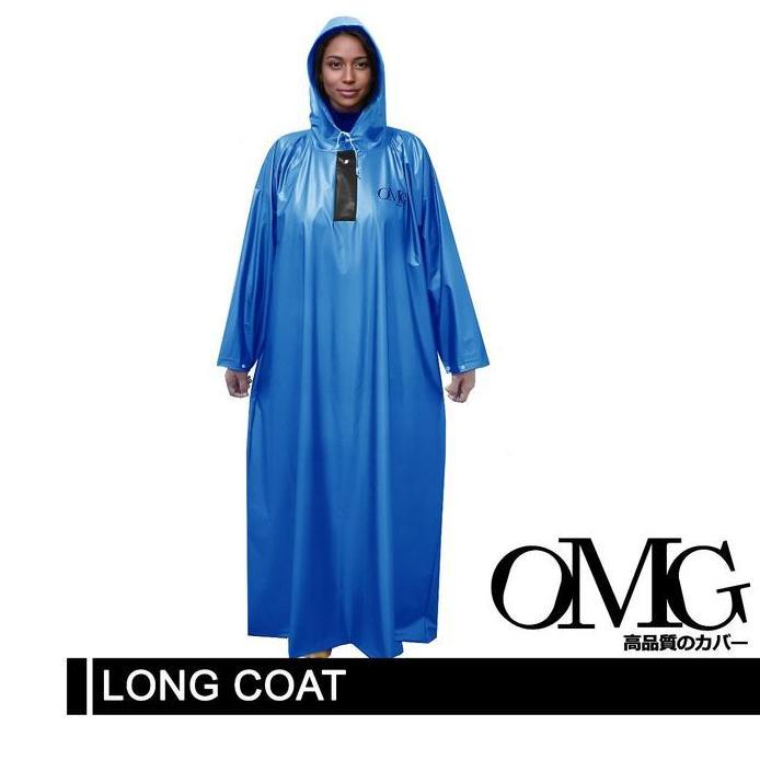 Jas Hujan Muslimah Rok Gamis Jubah Long Coat Wanita PVC OMG Raincoat
