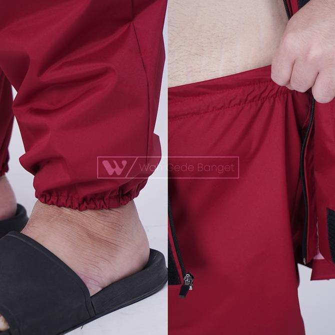 Jas Hujan Pria Jumbo Big Size Cowok Ukuran Besar XL XXXL Hitam