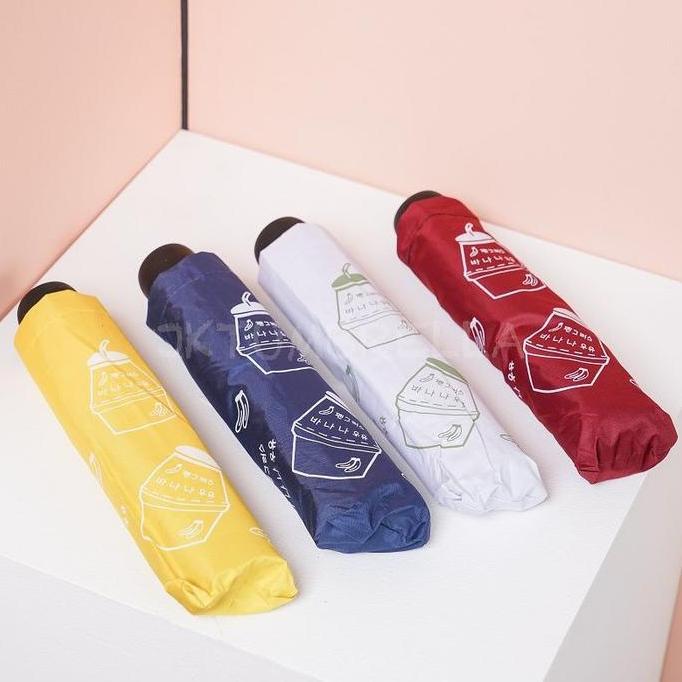 Payung Lipat Banana Milk Korea Lapis hitam anti uv GRC L05 import