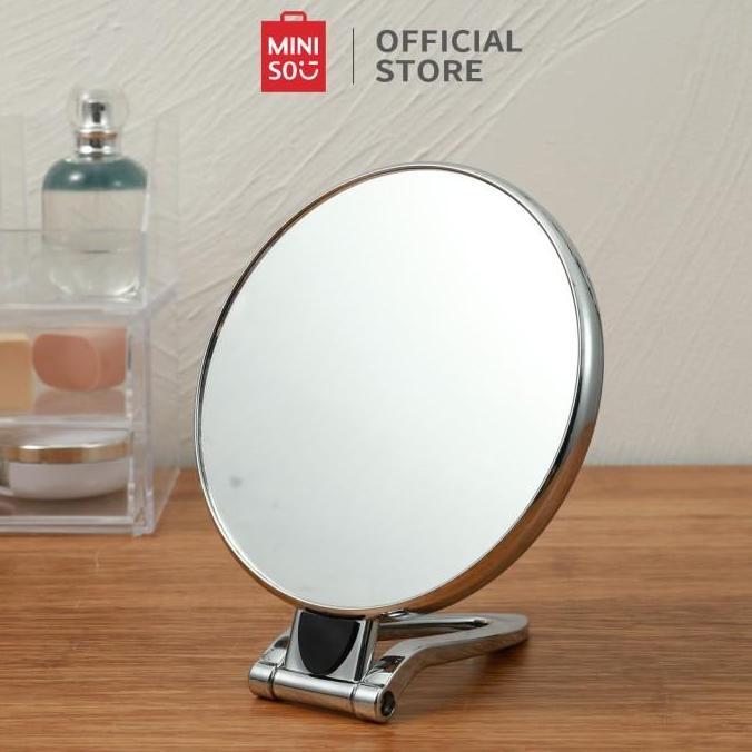 Miniso Cermin Meja Lipat Portabel Dua Sisi Cermin Make Up Mirror Kaca